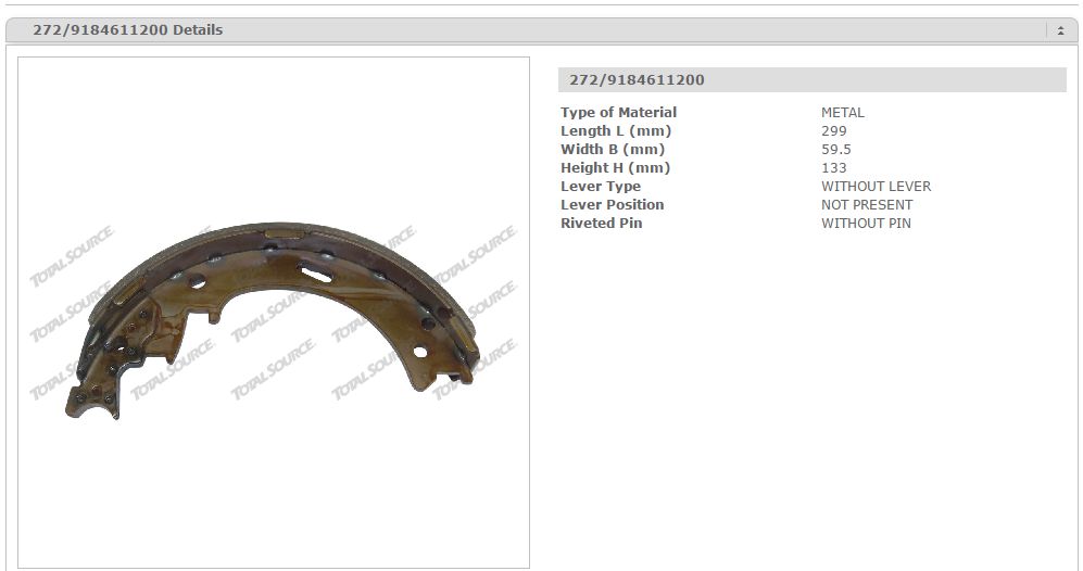 刹车蹄片MITSUBISHI 91846-11200  